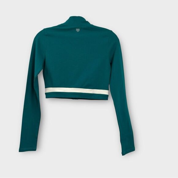 Forever 21 Cropped Full Zip Sweatshirt Jacket in Teal Women’s Size S - Picture 7 of 9